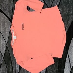 VS PINK 2014 Peach logo Crew-Neck Shirt PRICE FIRM